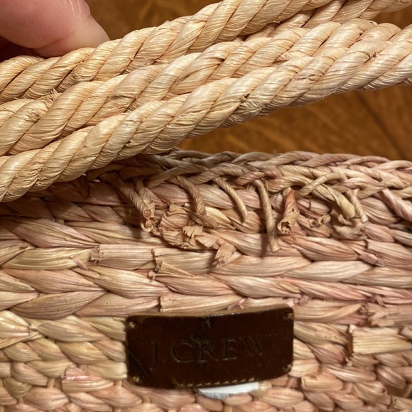 J. Crew Large Woven Basket Tote Bag Purse Approx. 6”D x18”L ~6.75-7.25” drop - Picture 6 of 15